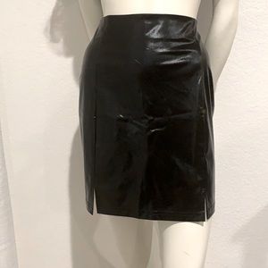 Black leather skirt